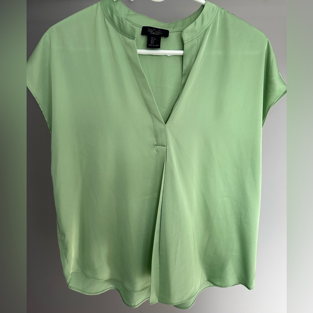RACHEL Rachel Roy size SMALL Green Cap Sleeve Blouse.